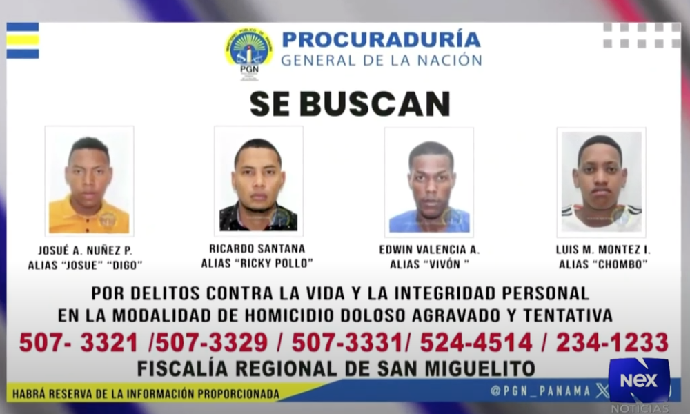Buscan a cuatro hombres por el delito de homicidio – NexPanama