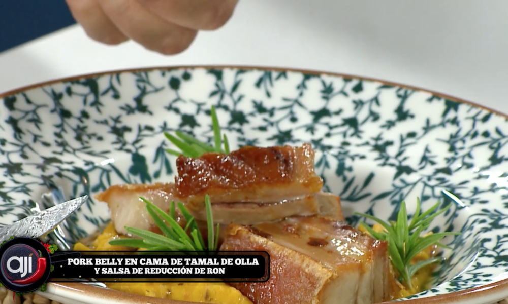 Pulpo en salsa romesco de ají trompito